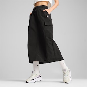 DOWNTOWN Women's Cargo Midi Skirt, PUMA Black, extralarge
