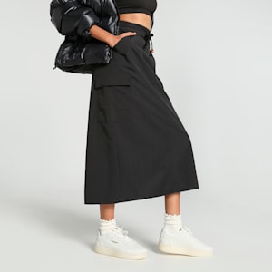 DOWNTOWN Women's Cargo Midi Skirt, PUMA Black, extralarge-IND