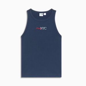 Camiseta sin mangas NYC Running Laps para mujer, Club Navy, extralarge