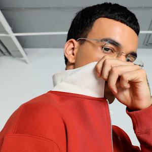 MMQ Men's Relaxed Fit Quarter-Zip Top, Mars Red, extralarge-IND