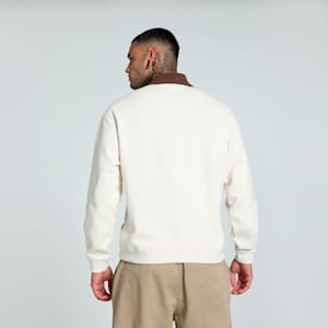 MMQ Men's Relaxed Fit Quarter-Zip Top, Alpine Snow, extralarge-IND