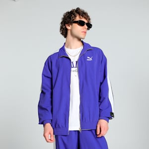 PLAY LOUD T7 Unisex Oversized Track Jacket, Lapis Lazuli, extralarge-IND