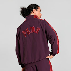 PLAY LOUD T7 Unisex Oversized Track Jacket, Midnight Plum, extralarge-IND