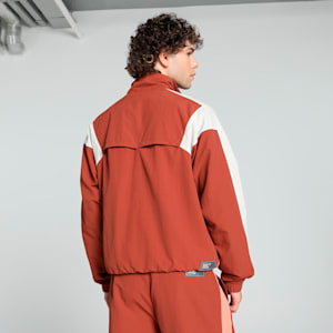 CLUB DE COURSE Unisex Relaxed Fit Track Jacket, Deeva Peach-Mars Red, extralarge-IND