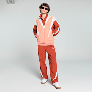 CLUB DE COURSE Unisex Relaxed Fit Track Jacket, Deeva Peach-Mars Red, extralarge-IND