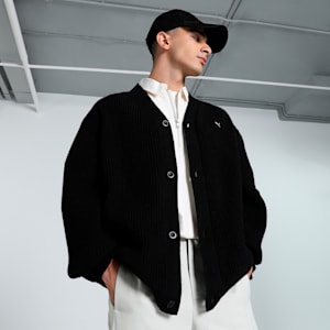 MMQ Men's Relaxed Fit Cardigan, PUMA Black, extralarge-IND