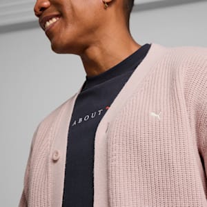 MMQ Men's Cardigan, Mauve Mist, extralarge
