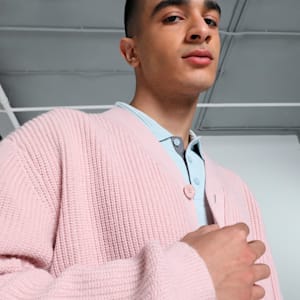 MMQ Men's Relaxed Fit Cardigan, Mauve Mist, extralarge-IND