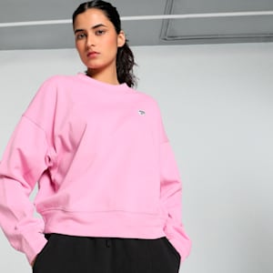 DOWNTOWN RE:COLLECTION Women's Crew Neck Oversized Fit Sweatshirt, Mauved Out, extralarge-IND