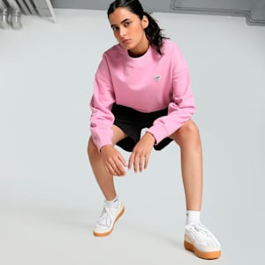 DOWNTOWN RE:COLLECTION Women's Crew Neck Oversized Fit Sweatshirt, Mauved Out, extralarge-IND