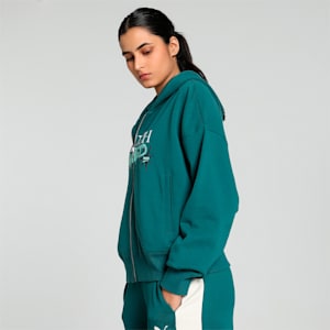 DOWNTOWN Women's Oversized Hoodie, Cold Green, extralarge-IND