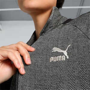 T7 Women's Relaxed Fit Track Jacket, PUMA Black-Alpine Snow, extralarge-IND