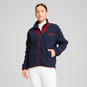 Charley Full-Zip Fleece Golf Top Women, Deep Navy-Intense Red, extralarge-GBR