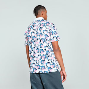 Pique Borrego Men's Golf Polo, White Glow-Blue Horizon, extralarge-IND