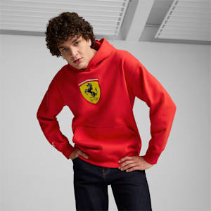 Sudadera con capucha para hombre Scuderia Ferrari Race Big Shield, Rosso Corsa, extralarge