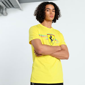 T-shirt à gros écusson Scuderia Ferrari Race Homme, Speed Yellow, extralarge