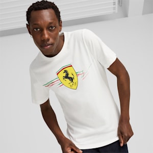 Scuderia Ferrari Race Big Shield Men's Tee, PUMA White, extralarge