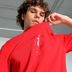 Scuderia Ferrari Race Tonal Shield Men's Motorsport Tee, Rosso Corsa, extralarge-IND