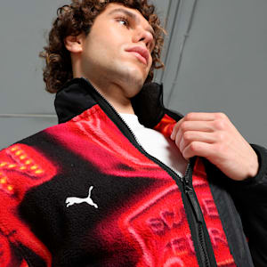 Scuderia Ferrari Race Neon Energy Fleece Men's Relaxed Fit Motorsport Jacket, PUMA Black, extralarge-IND