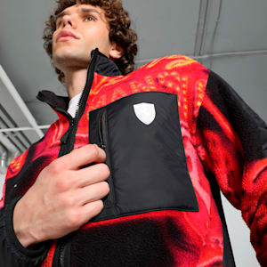 Scuderia Ferrari Race Neon Energy Fleece Men's Relaxed Fit Motorsport Jacket, PUMA Black, extralarge-IND
