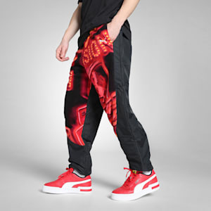 Scuderia Ferrari Race Neon Energy Men's Relaxed Fit Motorsport Fleece Pants, PUMA Black, extralarge-IND