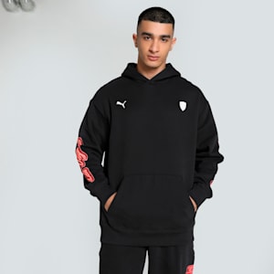 Scuderia Ferrari Race Neon Energy Men's Relaxed Fit Motorsport Hoodie, PUMA Black, extralarge-IND
