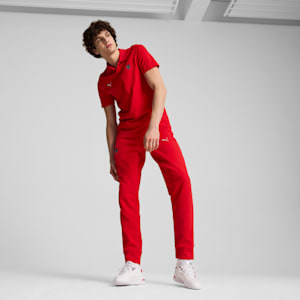 Scuderia Ferrari Style Men's Motorsport Jacquard Polo, Rosso Corsa, extralarge-IND