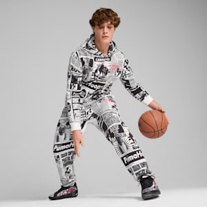 Media Day Men's Basketball Hoodie, PUMA Black-PUMA White, extralarge