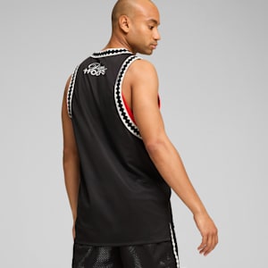 Media Day Men's Basketball Jersey, PUMA Black-For All Time Red, extralarge
