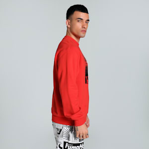 Media Day Basketball Men's Relaxed Fit Crew-Neck Sweatshirt, For All Time Red, extralarge-IND