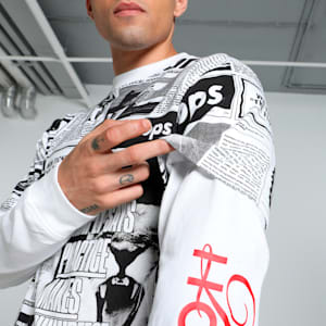 Media Day Long Sleeve Men's Relaxed Fit Basketball Tee, PUMA Black-PUMA White, extralarge-IND