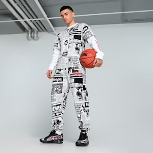 Media Day Long Sleeve Men's Relaxed Fit Basketball Tee, PUMA Black-PUMA White, extralarge-IND