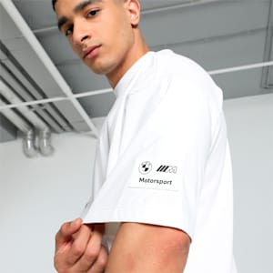 BMW M Motorsport Statement Car Men's Oversized Fit Motorsport Tee, PUMA White, extralarge-IND