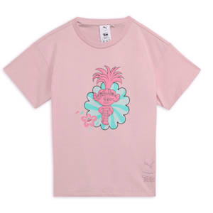 PUMA x TROLLS Graphic Kid's Relaxed Fit Tee, Mauve Mist, extralarge-IND