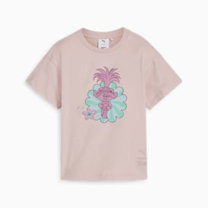 PUMA x TROLLS Little Kids' Graphic Tee, Mauve Mist, extralarge