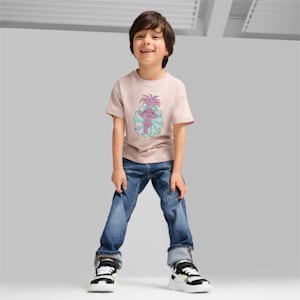 PUMA x TROLLS Little Kids' Graphic Tee, Mauve Mist, extralarge