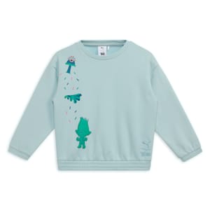 PUMA x TROLLS Kid's Relaxed Fit Graphic Crew Neck Sweatshirt, Frosted Dew, extralarge-IND