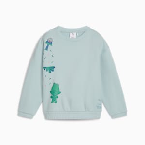 PUMA x TROLLS Little Kids' Graphic Crew Sweat Shirt, Frosted Dew, extralarge