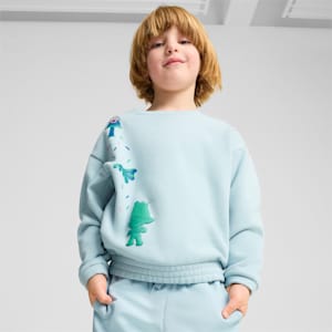 PUMA x TROLLS Little Kids' Graphic Crew Sweat Shirt, Frosted Dew, extralarge