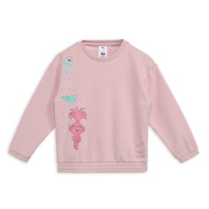PUMA x TROLLS Kid's Relaxed Fit Graphic Crew Neck Sweatshirt, Mauve Mist, extralarge-IND