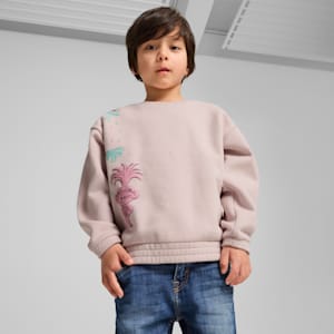 PUMA x TROLLS Kid's Relaxed Fit Graphic Crew Neck Sweatshirt, Mauve Mist, extralarge-IND