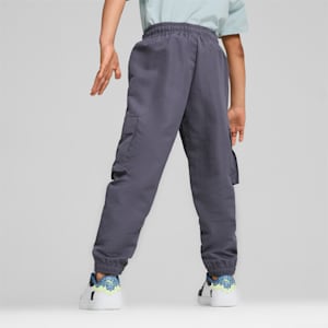 PUMA x TROLLS Kid's Relaxed Fit Cargo Pants, Galactic Gray, extralarge-IND