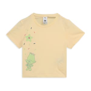 PUMA x TROLLS Kid's Graphic Short Tee, Creamy Vanilla, extralarge-IND