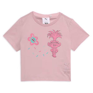 PUMA x TROLLS Kid's Graphic Short Tee, Mauve Mist, extralarge-IND