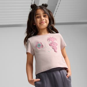 PUMA x TROLLS Kid's Graphic Short Tee, Mauve Mist, extralarge-IND