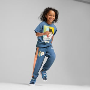 PUMA x PLAYMOBIL® Graphic Kid's Relaxed Fit Tee, Blue Horizon, extralarge-IND