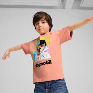 PUMA x PLAYMOBIL® Graphic Kid's Relaxed Fit Tee, Deeva Peach, extralarge-IND