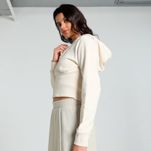 DARE TO Cropped Women's Slim Fit Hoodie, Alpine Snow, extralarge-IND