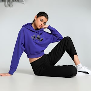 CLASSICS PLAY LOUD Women's Relaxed Fit Hoodie, Lapis Lazuli, extralarge-IND