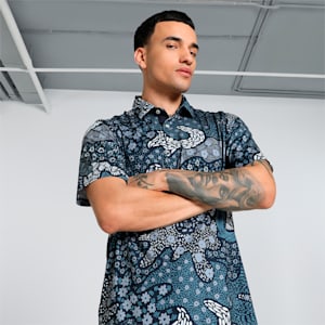 CLOUDSPUN Bloom Camo Men's Golf Polo, Deep Navy-Filtered Ash, extralarge-IND